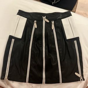 Black leather skirt